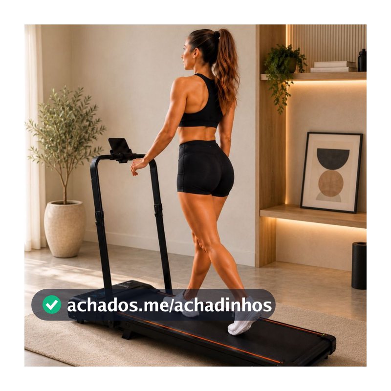 Esteira Elétrica Ergométrica Dobrável Bivolt Silenciosa profissional com 12 níveis de velocidade, controle remoto Bivolt