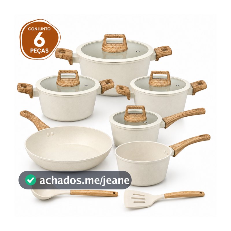 Panela Antiaderente 6 peças Conjunto de Panelas Jogo de panela