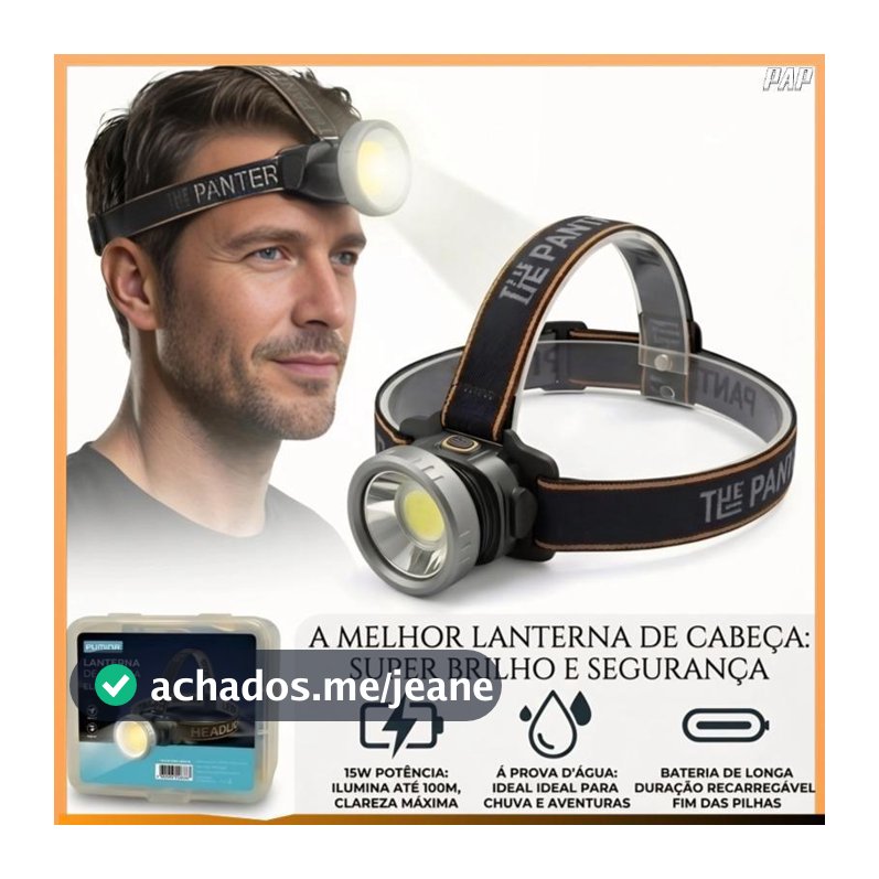 Lanterna LED profissional à prova d'água IP66 + telescópio com zoom de 100000x