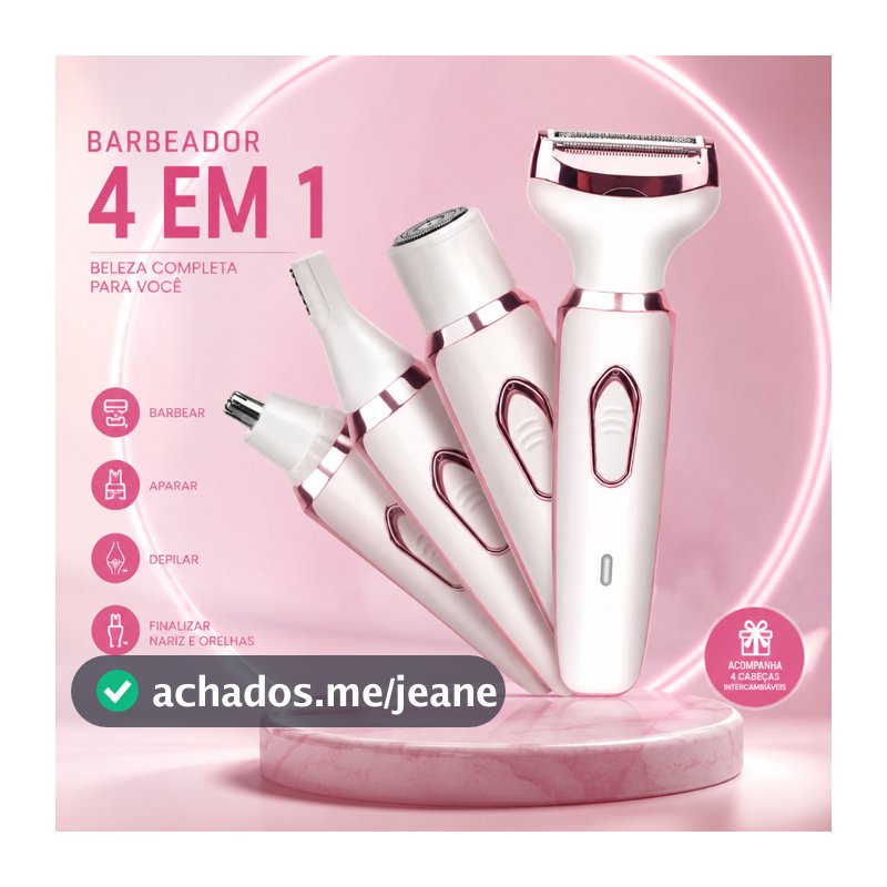 Depilador Aparador Feminino Intimo remoção de pelos Elétrico 4 em 1 Sem fio Indolor mulheres