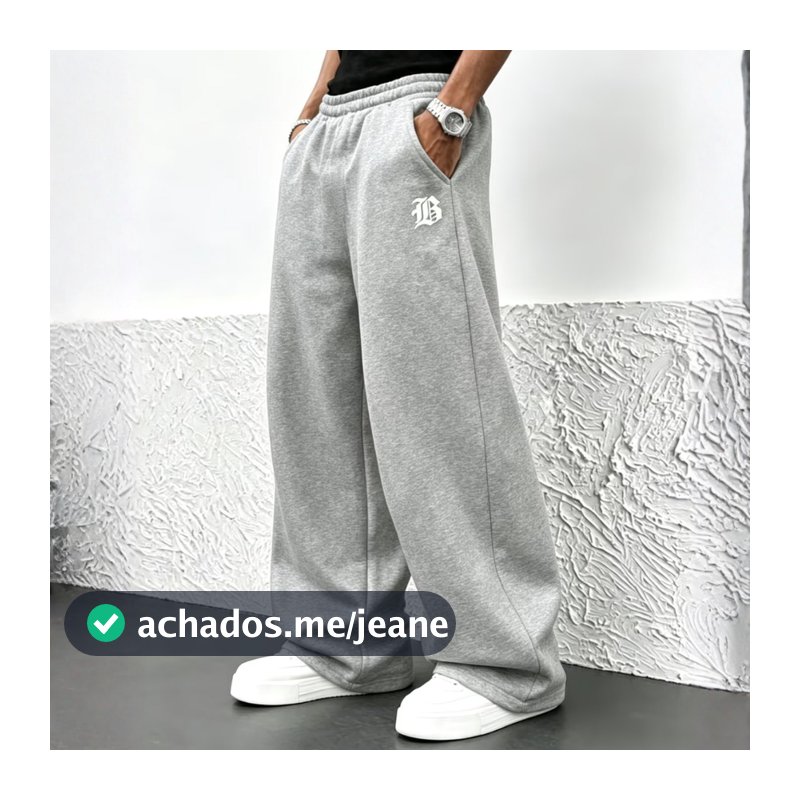 Calça Moletom Baggy Masculina Larga Streetwear Premium Confortável Gringa Casual