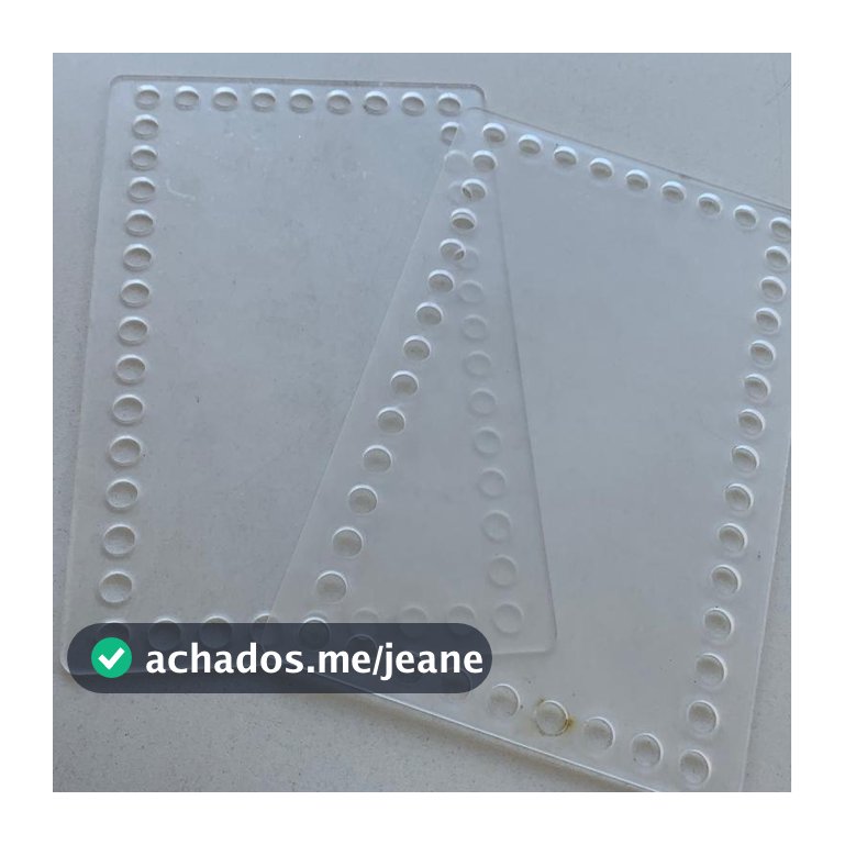 Base para Crochê Retangular Arredondado em Acrílico Transparente Kit Maternidade Cestos Fio de Malha