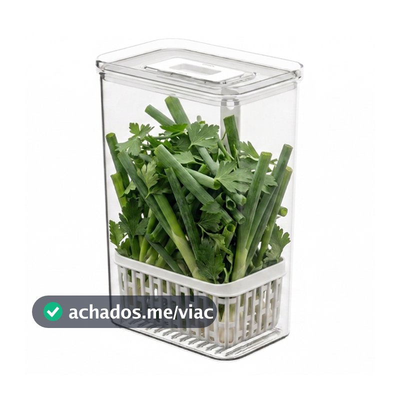 Organizador para Temperos Frescos 2,3L, Cor Cristal, linha Dry Coza