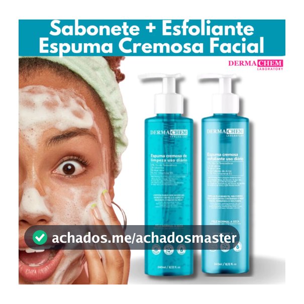 Kit Skincare Sabonete+Esfoliante Facial Espuma Cremosa com Aloe Vera Pró-Vitamina B5 240ml Dermachem