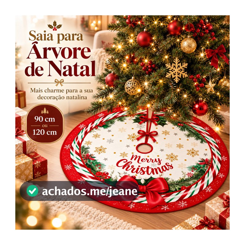 Saia Para Árvore De Natal 90cm 120cm Decoração Natalina Elegante Com Laços Vermelhos Pelúcia Macia Para Casa Sala
