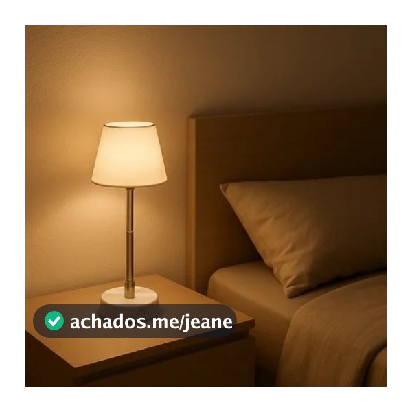 Luminária De Mesa Abajur Para Quarto Com Led Branco Quente Ajuste De Altura