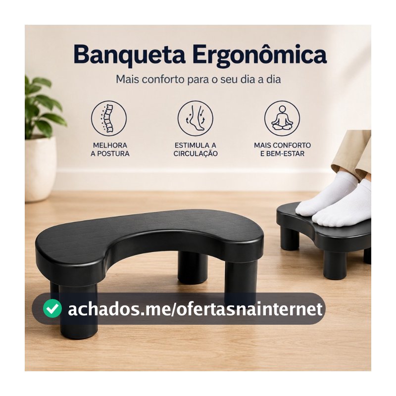 Apoio De Pes Escritorio Home Office Banquinho Anatomico Conforto Ergonomico Antiderrapante