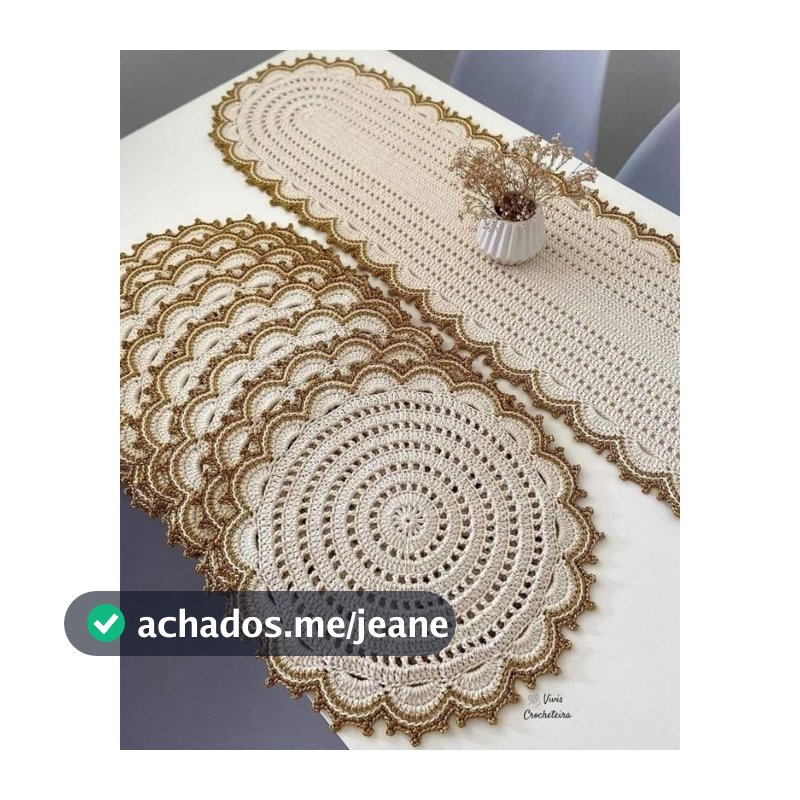 kit completo Souplats e caminho de mesa croche jogo americano para decoração mesa posta
