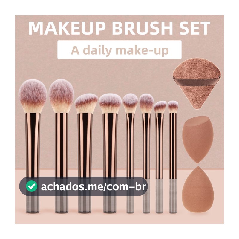 12 Pçs + 3 Esponjas Set Conjunto De Pincéis De Maquiagem Profissional