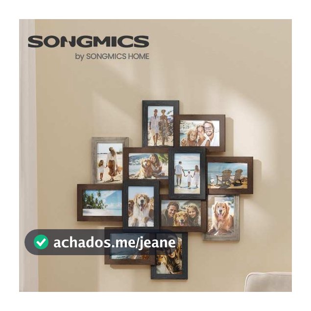 SONGMICS Moldura Conjunto De 10 Porta-Retratos De Colagem Para Parede, Fotos 10x15 Cm, 63,3x63,3 cm