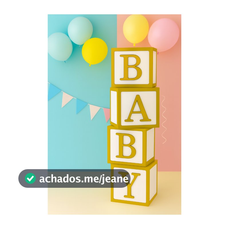 Cubos Baby Decoração Chá Revelação Festa Infantil Mdf Branco