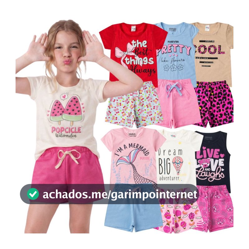 Kit 6 Peças 3 Conjuntos de Roupa Infantil Menina Verão Feminino