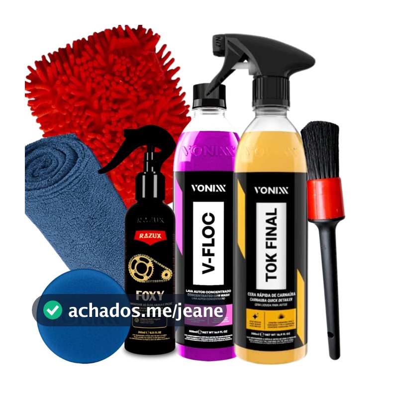 Kit Lavagem Moto Vonixx Shampoo Desengraxante Cera + Limpador Corrente