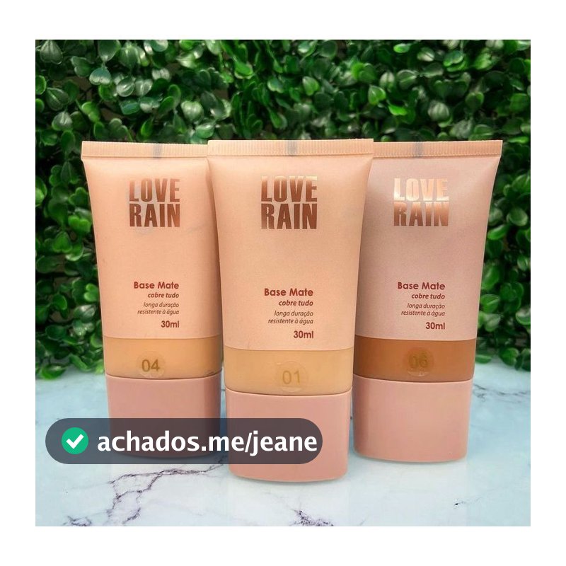 Base líquida Matte Alta cobertura A Prova d’água Love Rain