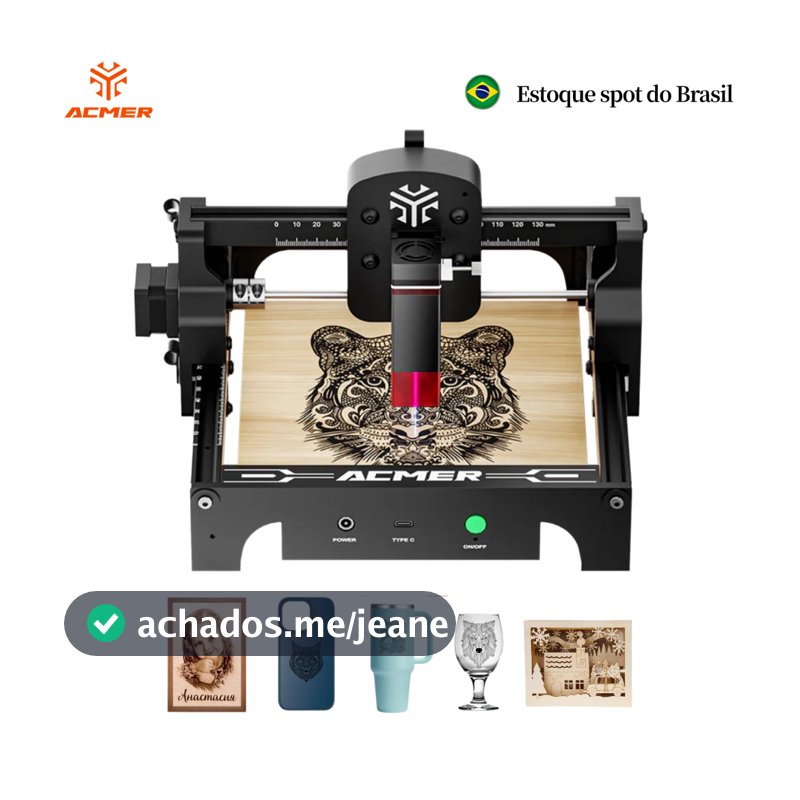 ACMER S1 6W Gravadora a Laser 3d Impressora Portátil Maquina Corte Laser, Can carve wood, leather | Estoque Brasil 24h