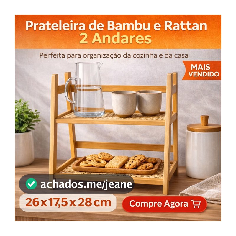Prateleira Organizador Multiuso Bambu Cozinha Banheiro
