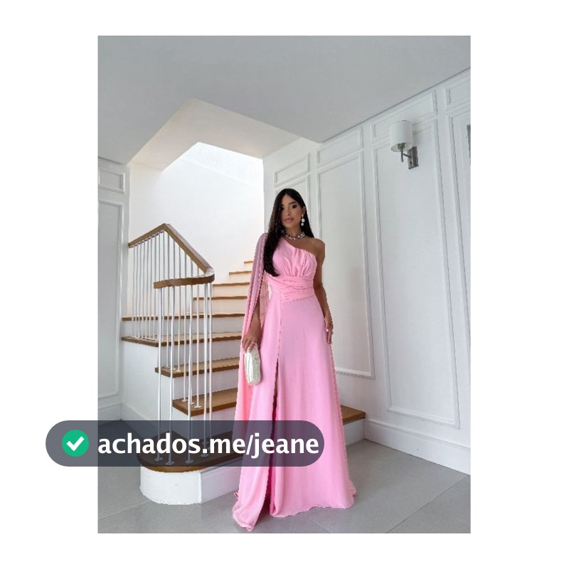 Vestido Elegante Com Um Ombro E Detalhe Drapeado Na Cintura (Entrar Em Contato Com Vendedor Antes De Solicitar)