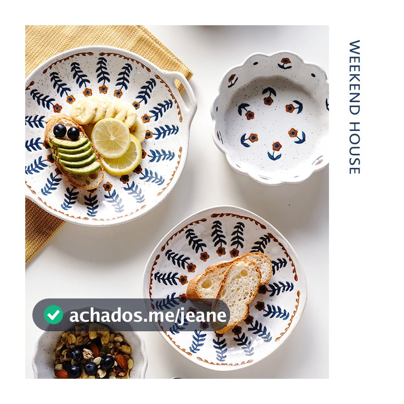 Criativo pintado à mão utensílios de mesa de cerâmica japonês Retro placa grés tigela de sopa doméstica tigela de arroz
