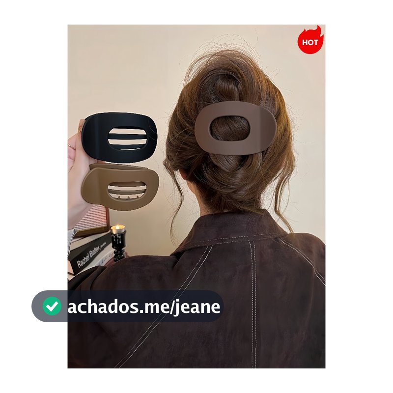 [ KIT 2 ] Presilha de Cabelo Grande Estampada e Fosca - Modelo Oval Forte e Confortável