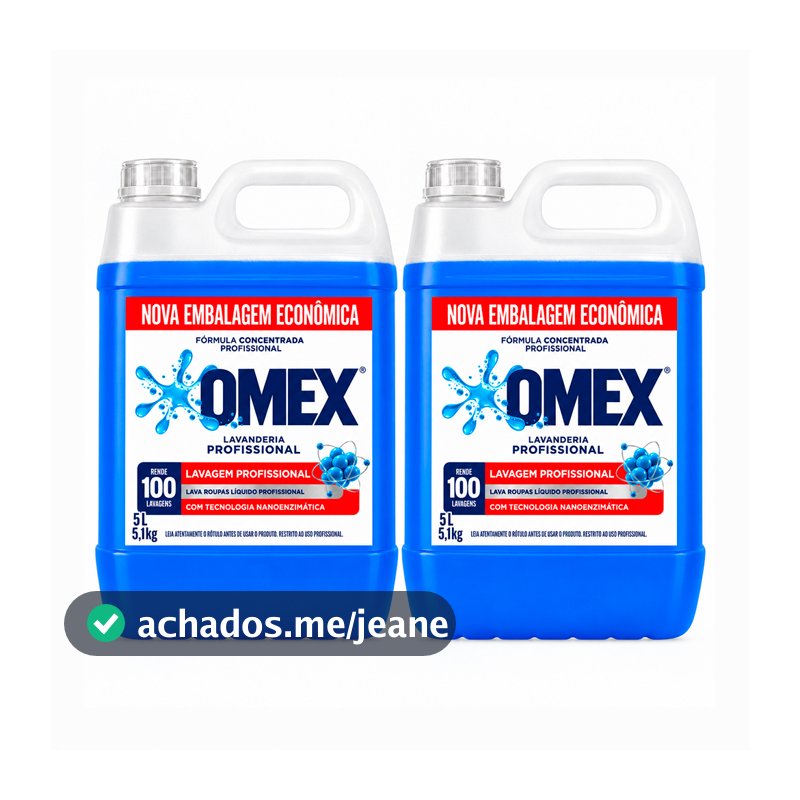 Kit Sabão Líquido Omex Concentrado Amaciante 5L Profissional Lavanderia Lava Roupas