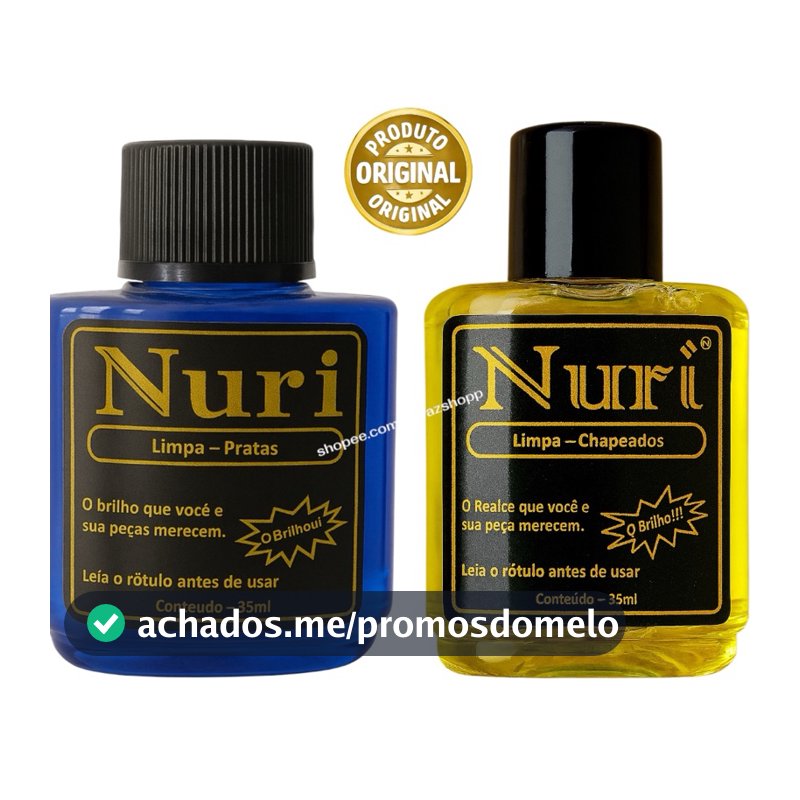 Kit Limpa Pratas Nuri 35ml + Limpa Folheados Nuri 35ml Original