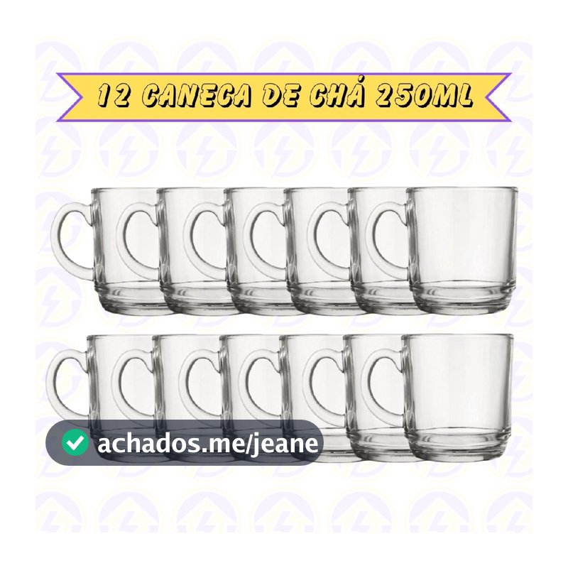 Canecas Transparente Vidro 250ML Café Cappuccino Chá