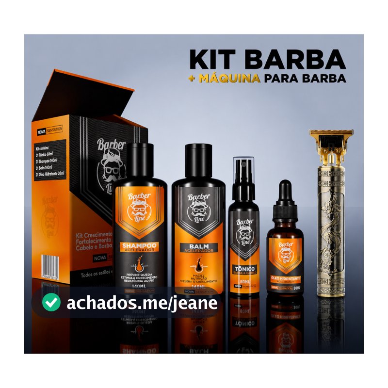 Kit Barba Balm, Shampoo, Óleo e Tônico Presente Namorado Cheiroso Maquina de Barbear