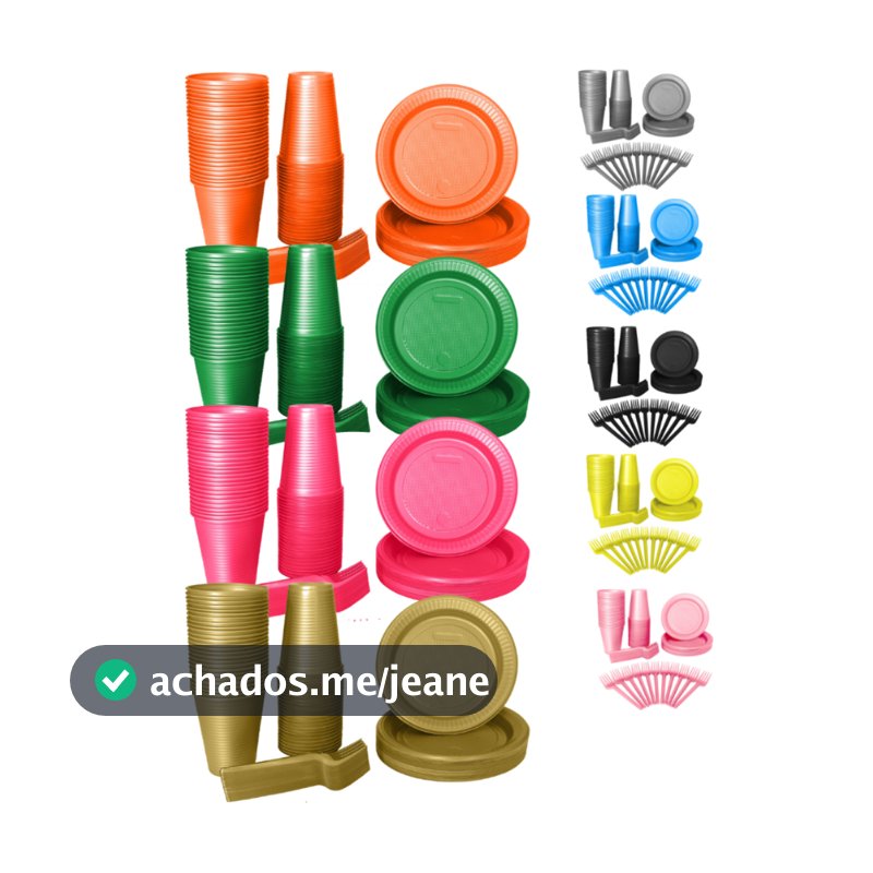 Kit Festa Econômico Descartável 150 Peças Várias Cores Festas Aniversários Descartáveis