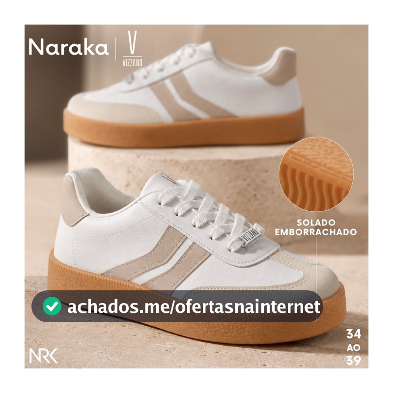 Tênis Feminino Casual Vizzano Retrô Plataforma Confortável