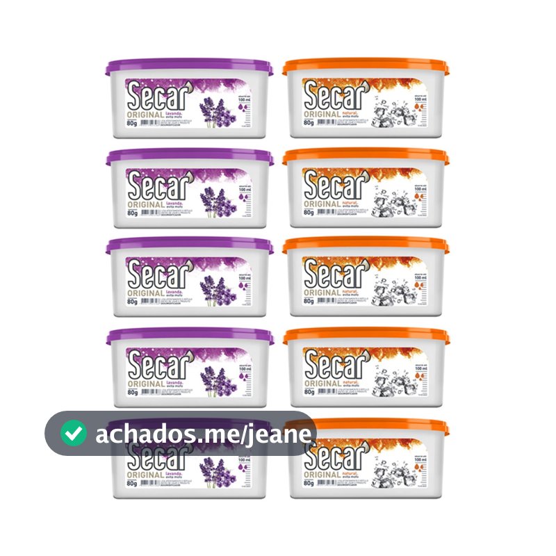 Kit 10un Antimofo Secar 80g - Desumidificador, Armario