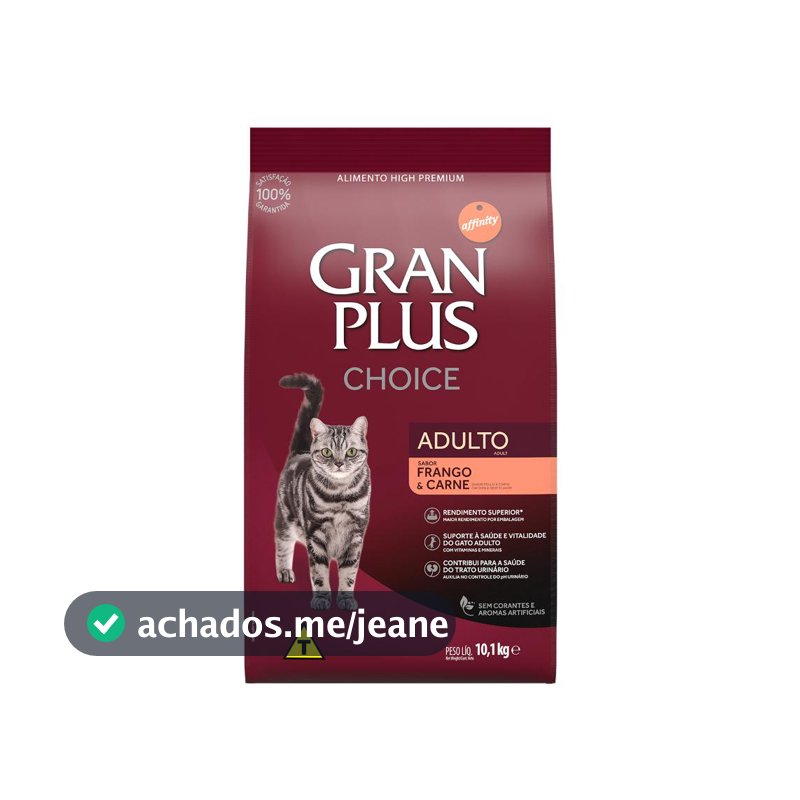 Racao Gran Plus Gatos Choice Frango E Carne 10,1kg
