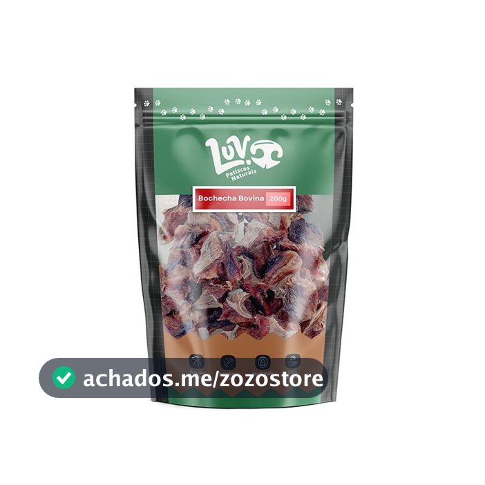 Bochecha Bovina Petisco Natural para Cães 150gr - Luv