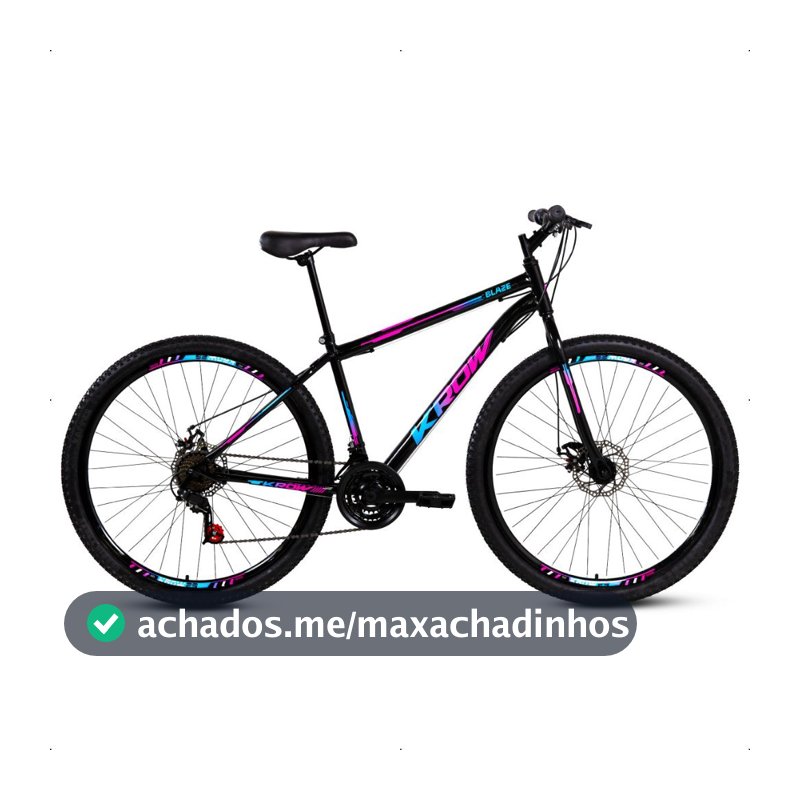 Bicicleta Aro 29 Aço Carbono Freios A Disco 21 Marchas Krow Bikes Para o dia a Dia Passeio