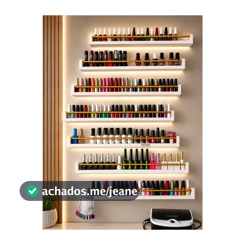 Kit 6 Nichos porta esmalte decorativo - Organizador Moderno de parede
