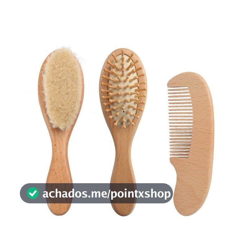 1 ou 3 Nova Escova De Lã Natural Para Pentear A Cabeça Do Massageador De Cabelo Infantil