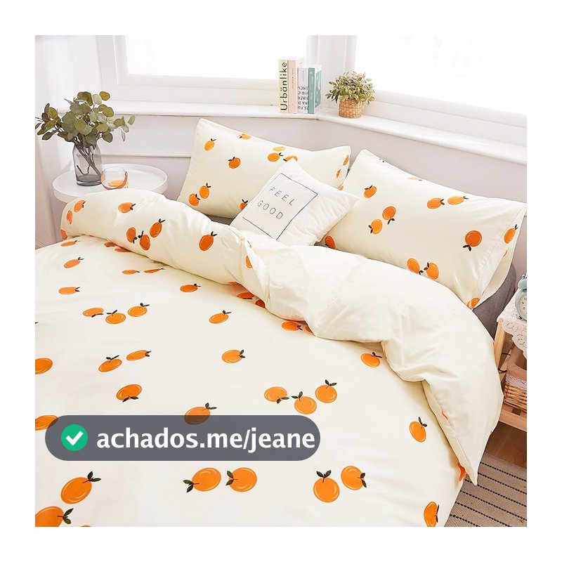 Edredom Casal de Laranja Fruta - edredom de Fruta fofo - edredom solteiro Frutinha - edredom Queen Laranja