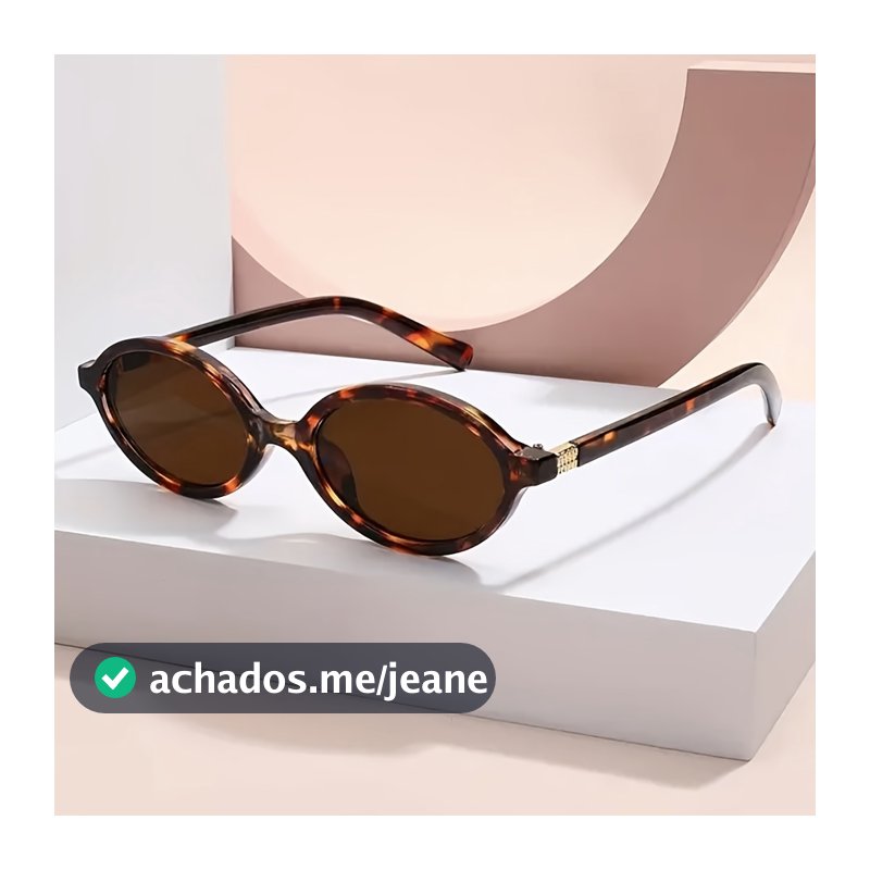 Óculos de sol feminino oval retrô, padrão tartaruga, estilo moderno