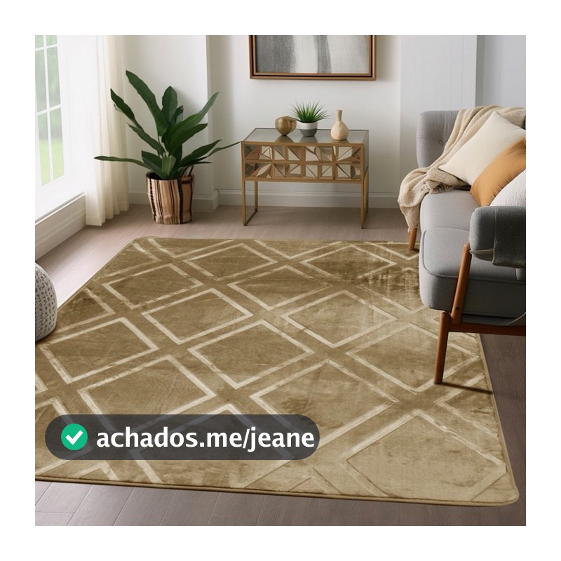 Tapete Sala Quarto Aveludado Premium Geométrico Antiderrapante 1x 1,40 2x 1,40 2x 2,40 Várias Cores