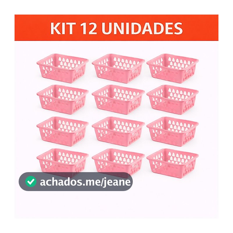 Kit 12 Cestinha Organizador Multiuso Cesto Plastico Para Banheiro Cozinha Gaveta E Armário