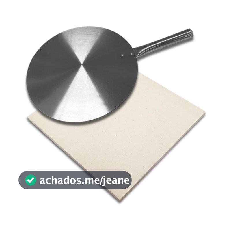 Pedra Placa Refratária 30X30 p/ Forno + Pá de Pizza Aluminio Qualidade Premium
