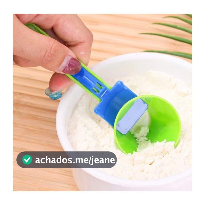 Colher deslizante de proteína medidora dosadora com funil para suplementos