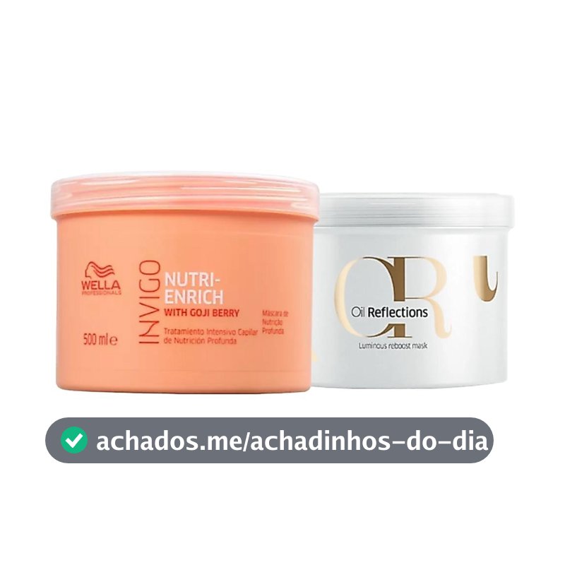 Kit Wella Duo Mascára de Nutrição Nuti-Enrich 500g + Máscara Oil Reflections 500ml