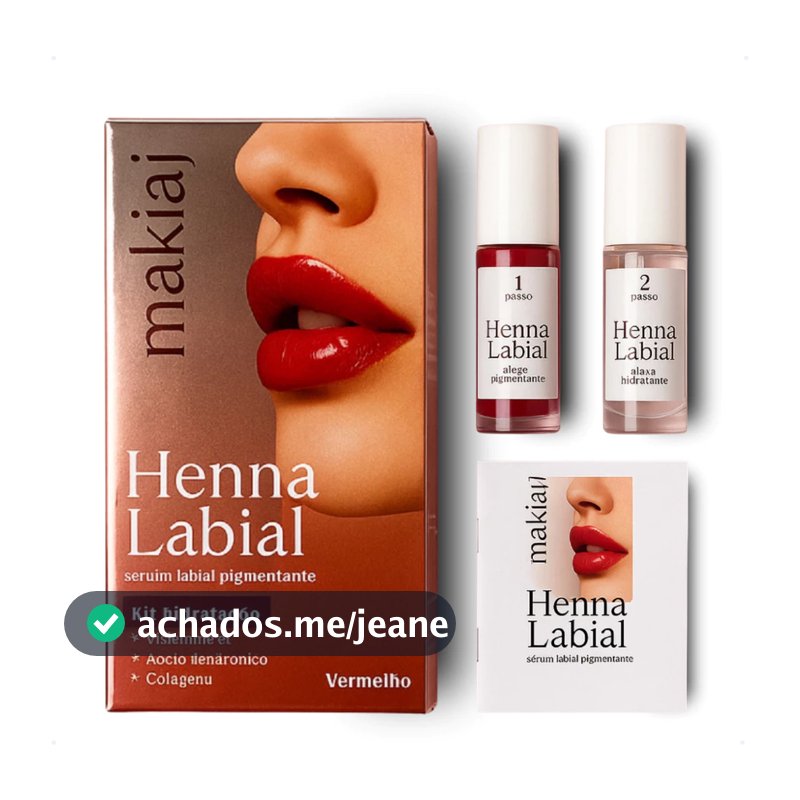 Henna Labial Makiaj Rosa e Vermelha 3ML Hidratante - Envio Imediato