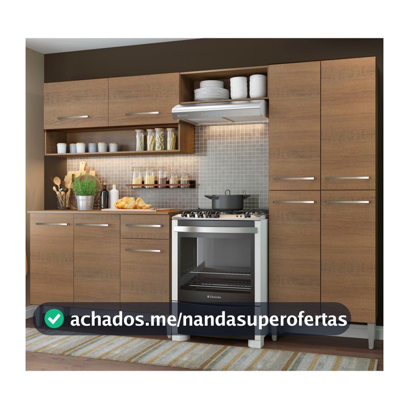 Armário de Cozinha Compacta 229cm Rustic Emilly Pop Madesa 02