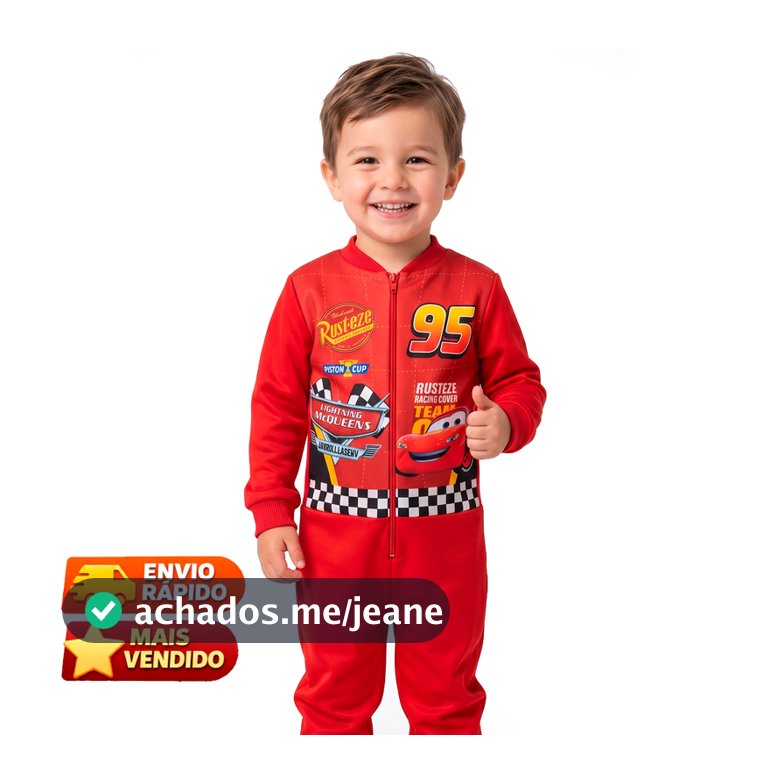 Fantasia Macacão Mcqueen Carros Infantil Luxo - Aniversários, Festas e Brincadeiras | ENVIO IMEDIATO
