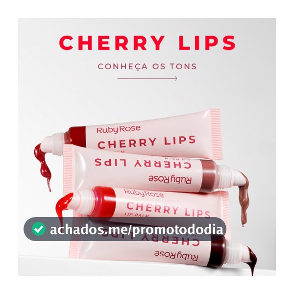 Lip Balm Gloss Labial Cherry Lips Ruby Rose Linha Rosa Hidratante Labial Brilho