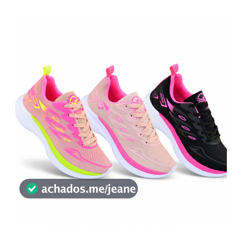 Kit 3 Pares Tenis Feminino Esportivo Corrida Caminhada Academia Confortavel