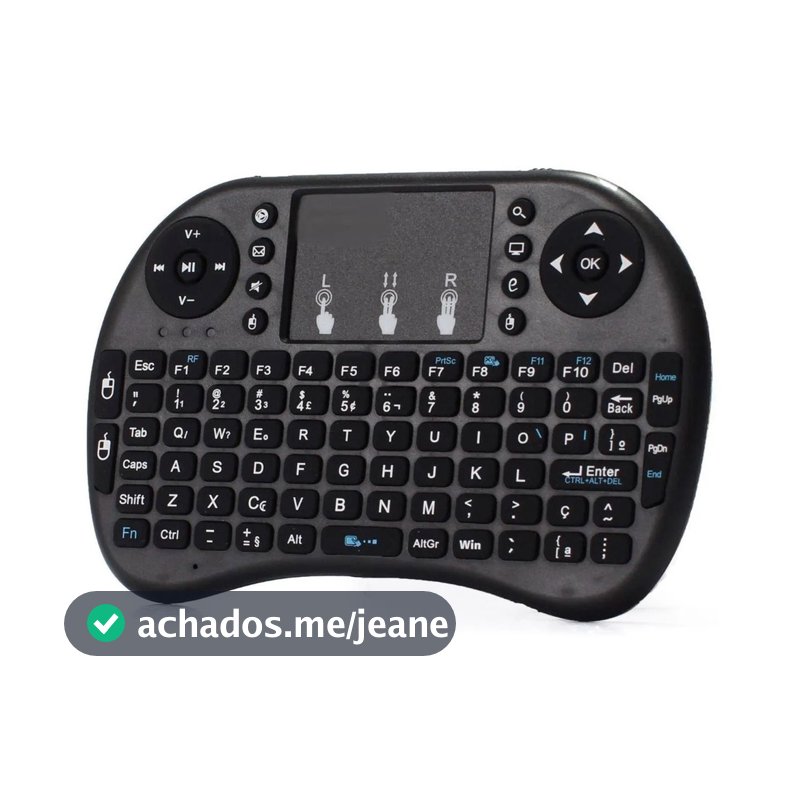 Mini Teclado Controle Sem Fio Com Touch Para Smart Tv , Pc