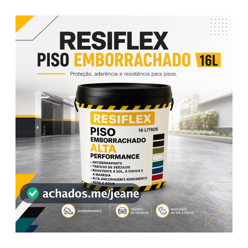Tinta Piso Emborrachado Resiflex 16L Antiderrapante Proteção UV, Durabilidade e Máxima Aderência