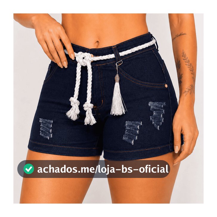 Short Jeans Feminino Com Lycra Cintura Alta Premium Moda Tendência Verão